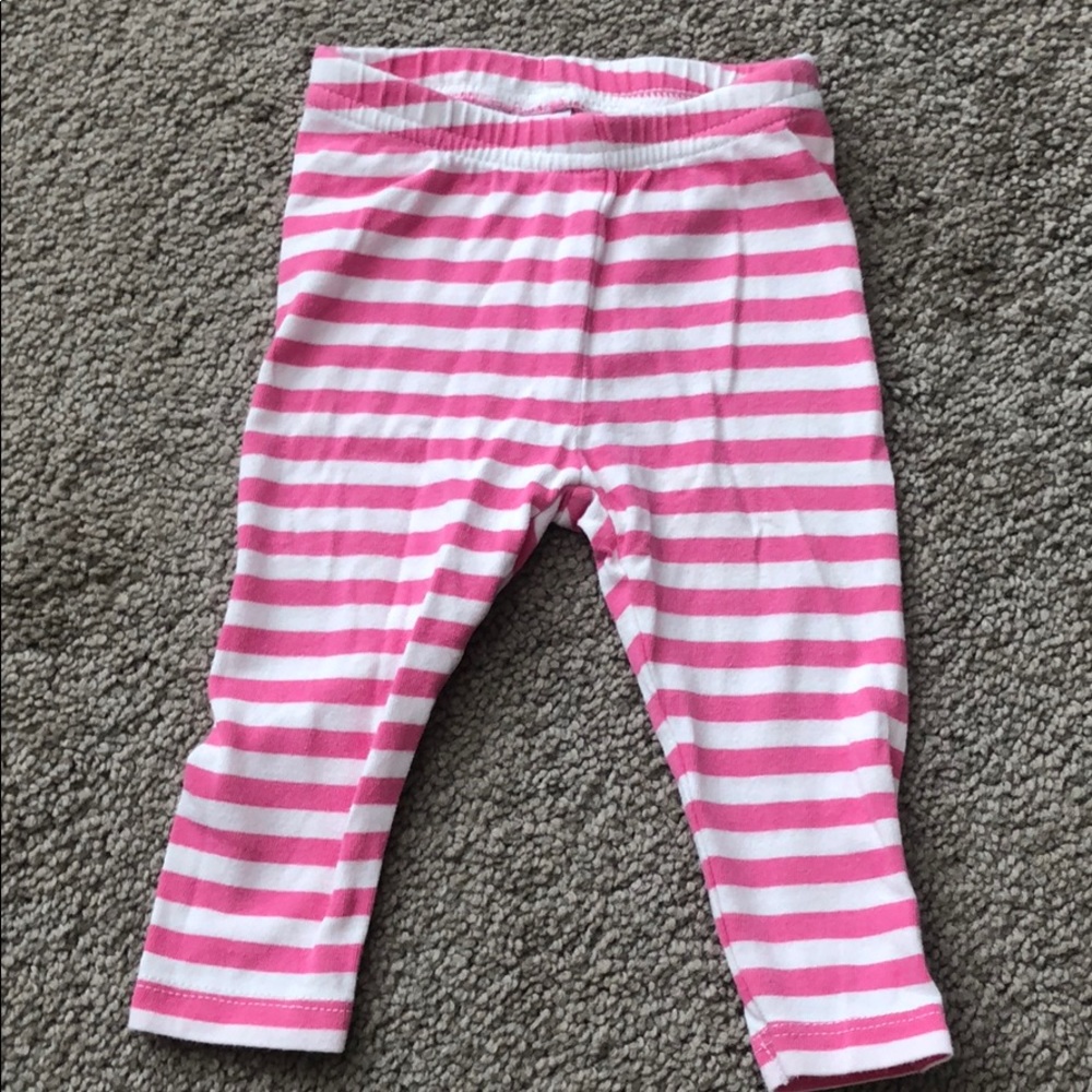 Pink striped Janie and Jack cotton leggings